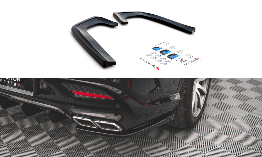 Heck Ansatz Flaps Diffusor V.2 für Mercedes-Benz GLE Coupe 63 AMG C292 schwarz matt