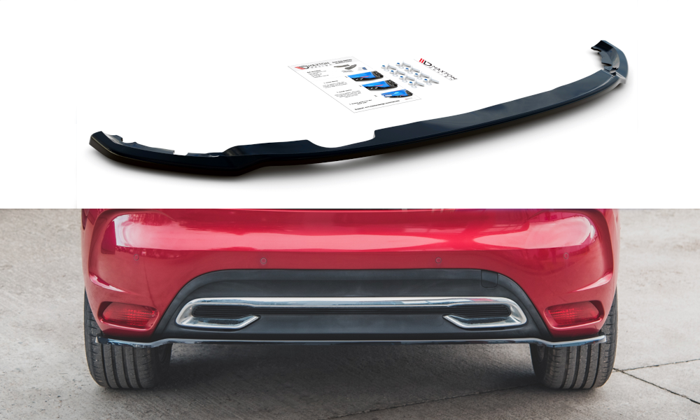 Mittlerer Diffusor Heck Ansatz für Citroen DS4 schwarz Hochglanz