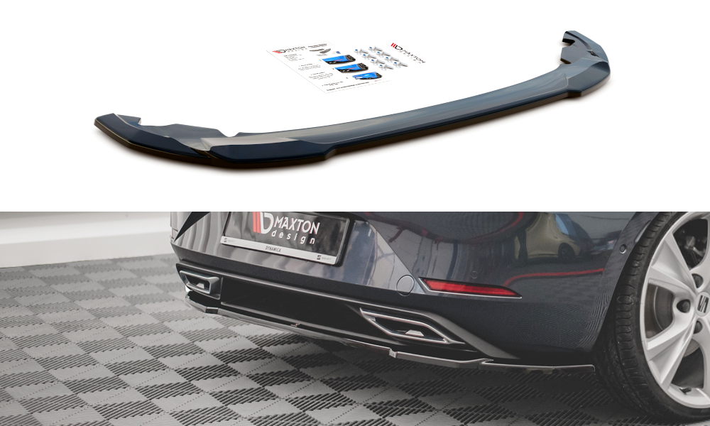 Mittlerer Diffusor Heck Ansatz für Seat Leon FR Hatchback Mk4 Carbon Look