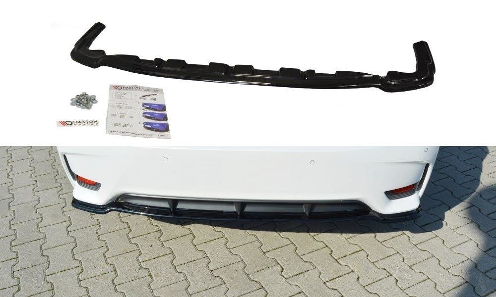 Mittlerer Diffusor Heck Ansatz für Lexus CT Mk1 Facelift  schwarz Hochglanz
