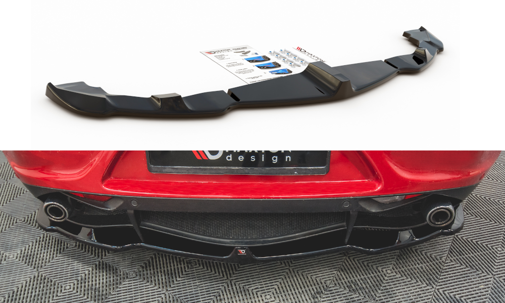 Mittlerer Diffusor Heck Ansatz für Alfa Romeo 4C schwarz matt