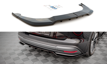 Mittlerer Diffusor Heck Ansatz DTM Look für Skoda Enyaq iV schwarz matt