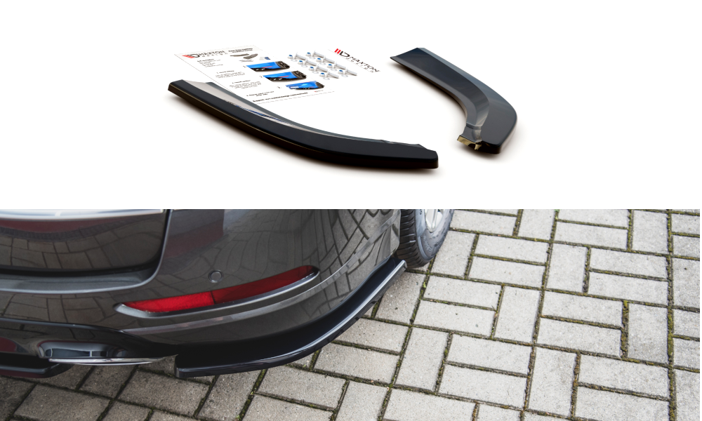 Heck Ansatz Flaps Diffusor für Ford S-Max Vignale Mk2 Facelift Carbon Look