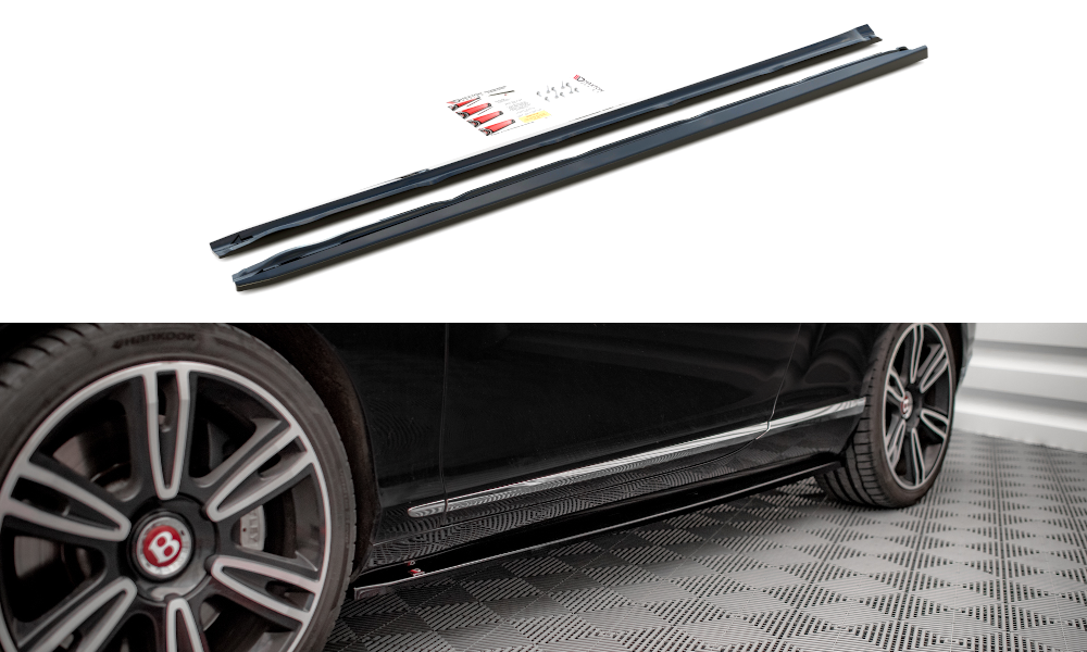Seitenschweller Ansatz für Bentley Continental GT V8 S Mk2 schwarz Hochglanz