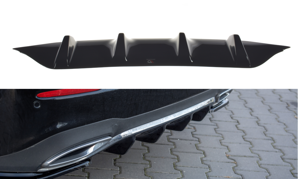 Diffusor Heck Ansatz für Mercedes-Benz E43 AMG / AMG-Line W213 schwarz Hochglanz