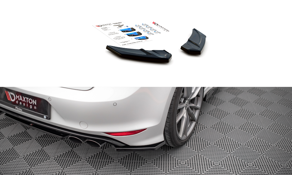 Heck Ansatz Flaps Diffusor V.3 für Volkswagen Golf R Mk7 Carbon Look