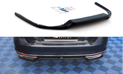 Mittlerer Diffusor Heck Ansatz für Volkswagen Passat B8 schwarz Hochglanz