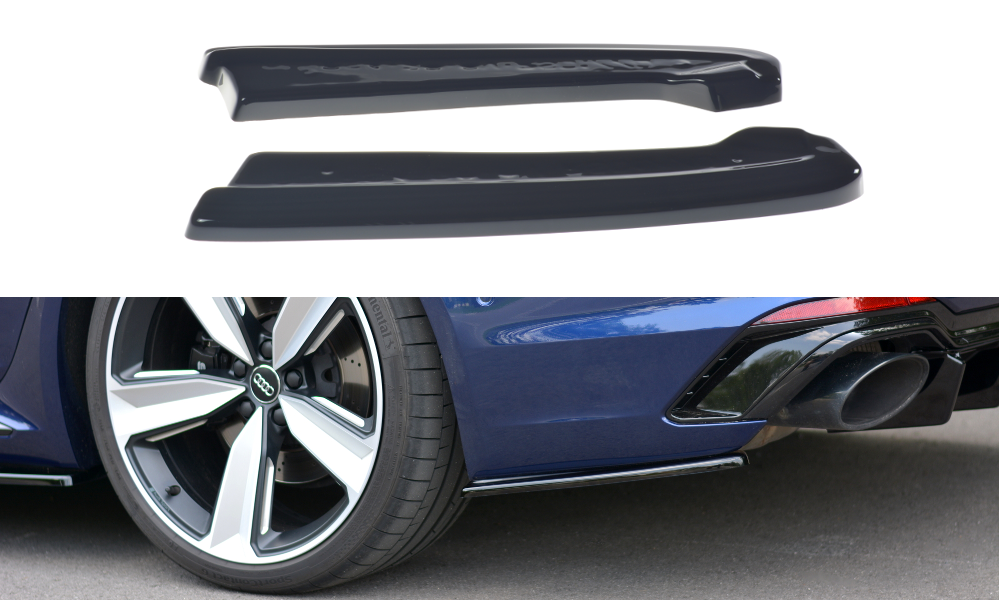 Heck Ansatz Flaps Diffusor für Audi RS4 B9 Avant Carbon Look