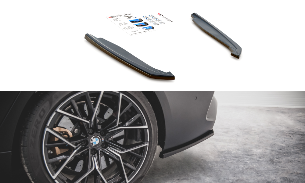 Heck Ansatz Flaps Diffusor V.2 für BMW M8 Gran Coupe F93 Carbon Look