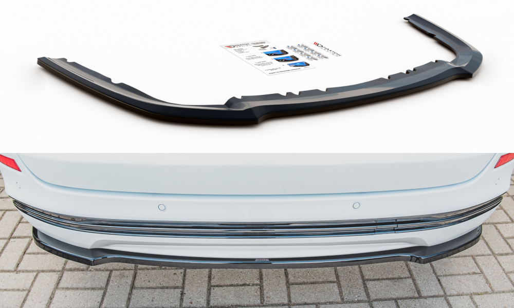 Mittlerer Diffusor Heck Ansatz für Ford Mondeo Kombi Platinium Mk5 Facelift schwarz matt