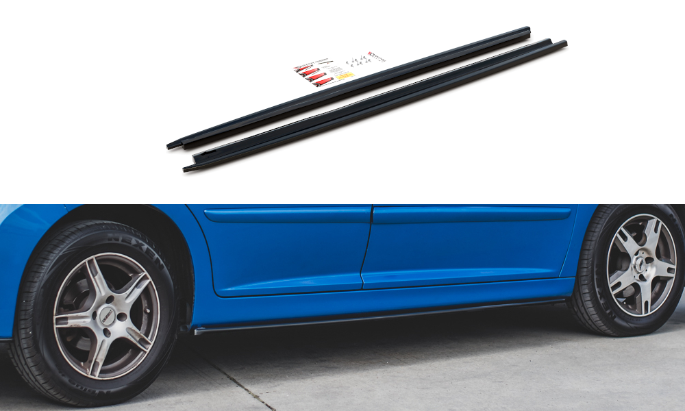 Seitenschweller Ansatz für Peugeot 207 Sport schwarz matt