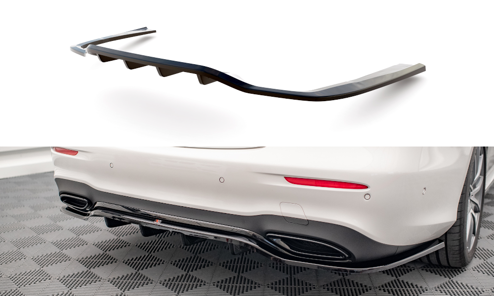 Mittlerer Diffusor Heck Ansatz DTM Look für Mercedes-Benz E AMG-Line W213 Facelift Carbon Look