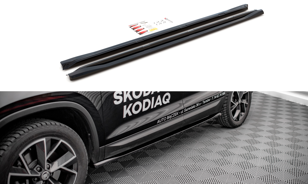 Seitenschweller Ansatz für Skoda Kodiaq Mk1 Facelift schwarz matt