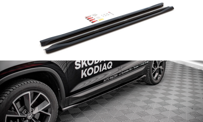 Seitenschweller Ansatz für Skoda Kodiaq Mk1 Facelift schwarz Hochglanz