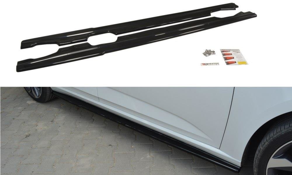 Seitenschweller Ansatz für Renault Megane Mk4 Hatchback schwarz Hochglanz