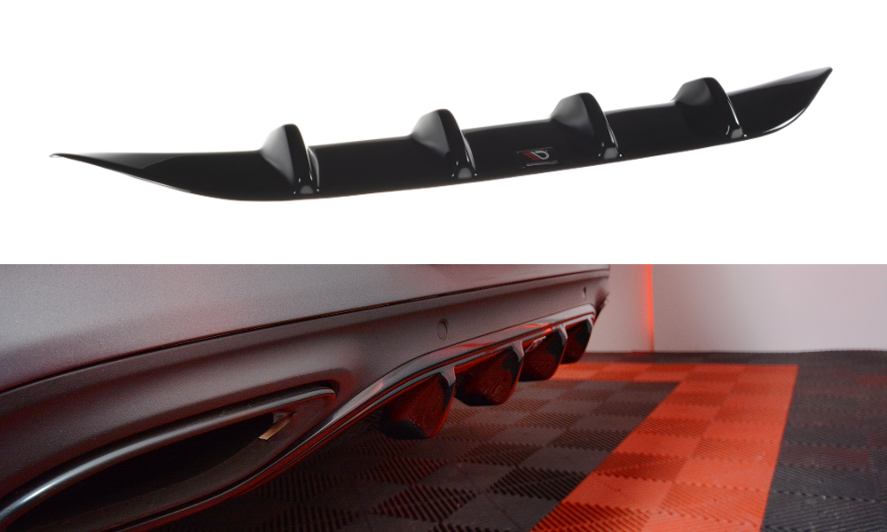 Diffusor Heck Ansatz für MERCEDES- BENZ C-KLASSE W205 COUPE AMG-LINE Carbon Look