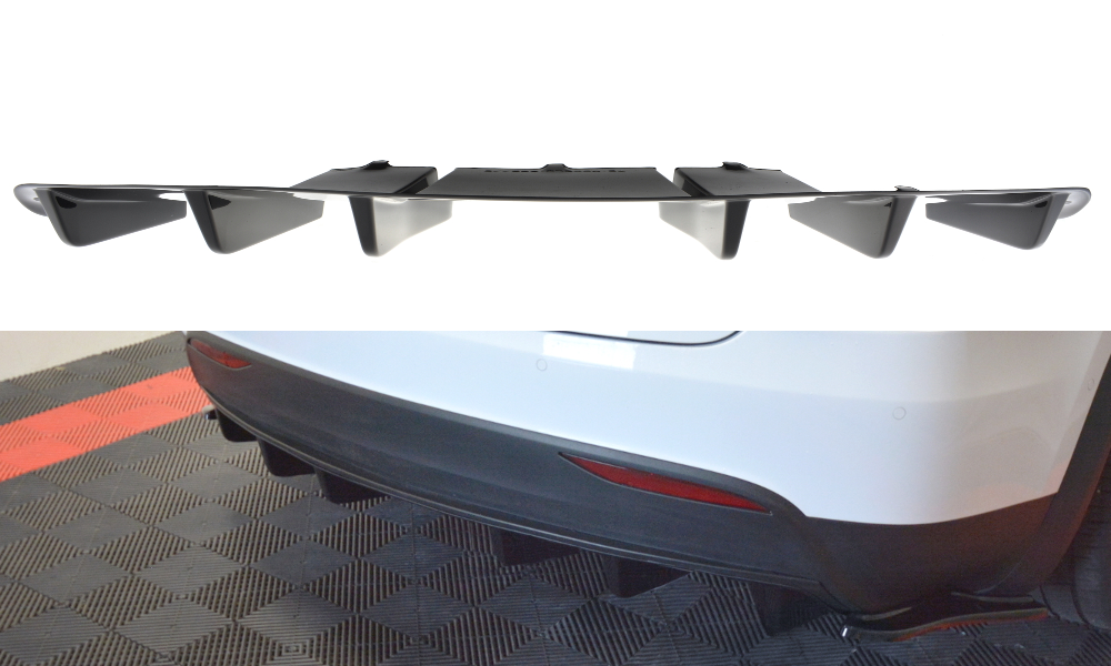 Diffusor Heck Ansatz für TESLA MODEL X schwarz matt