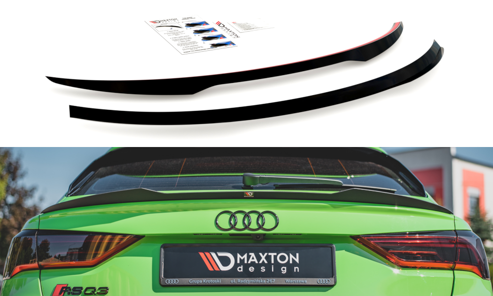 Spoiler CAP für Audi RSQ3 / Q3 S-Line Sportback F3 schwarz matt