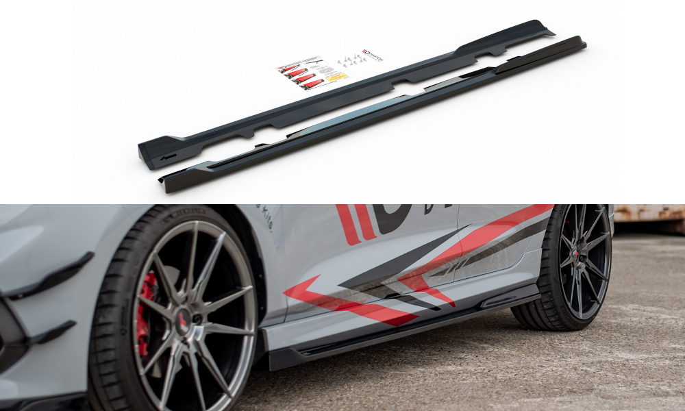 Seitenschweller Ansatz für V.3 für Ford Fiesta Mk8 ST / ST-Line schwarz matt