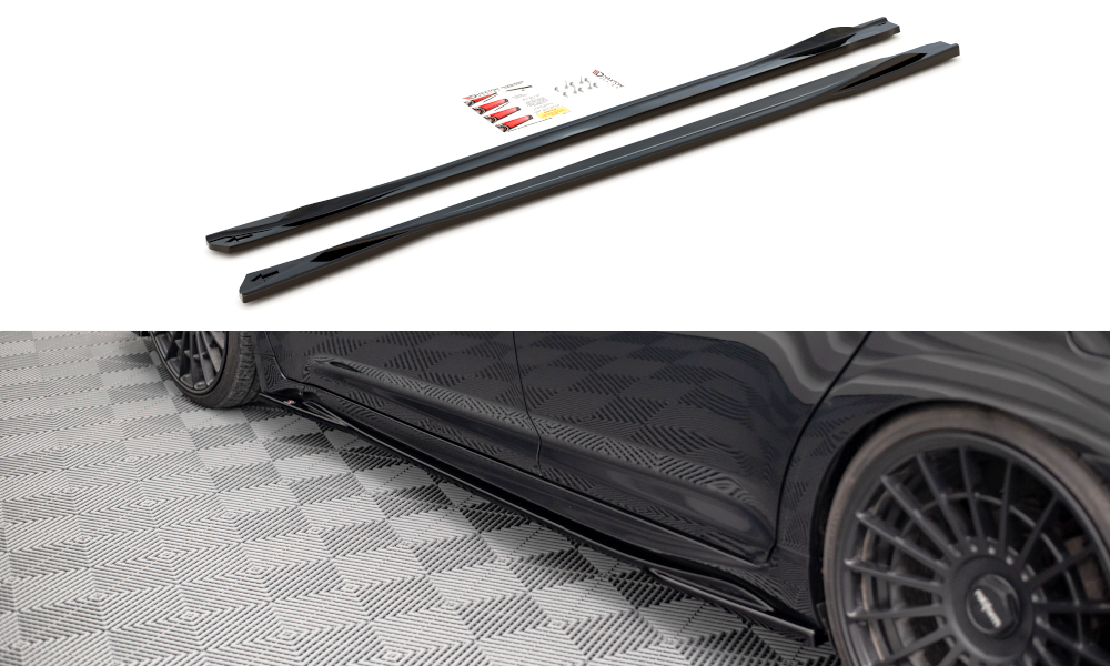 Seitenschweller Ansatz für Toyota Avensis Mk3 Facelift schwarz Hochglanz