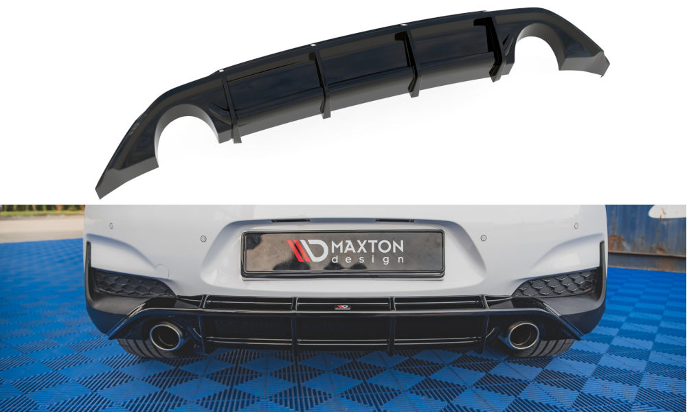 Diffusor Heck Ansatz V.3 für Hyundai I30 N Mk3 Hatchback Carbon Look