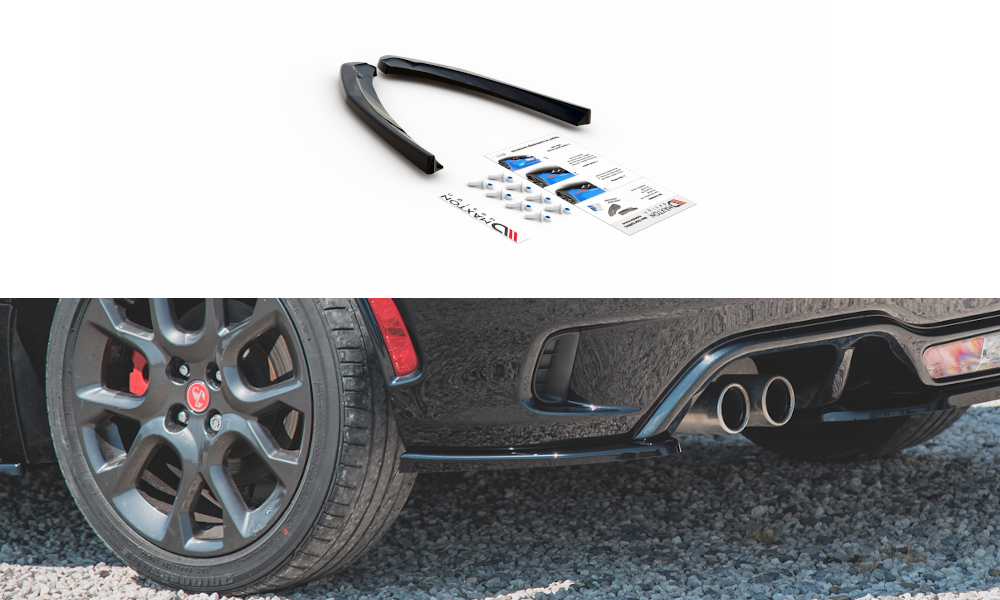 Heck Ansatz Flaps Diffusor für Fiat 124 Spider Abarth schwarz Hochglanz