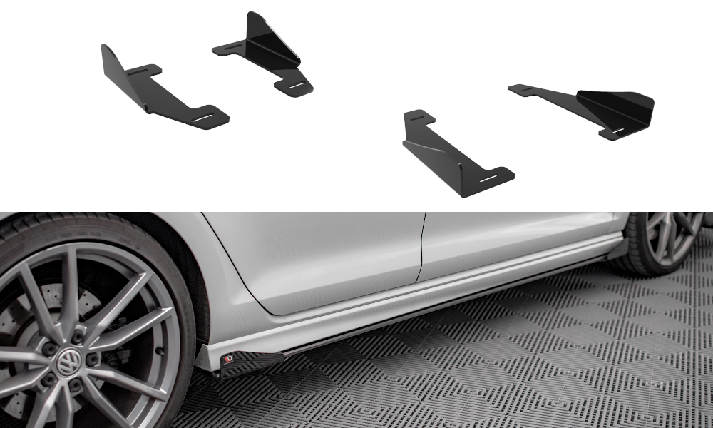 Side Flaps Volkswagen Golf R Mk7 schwarz Hochglanz