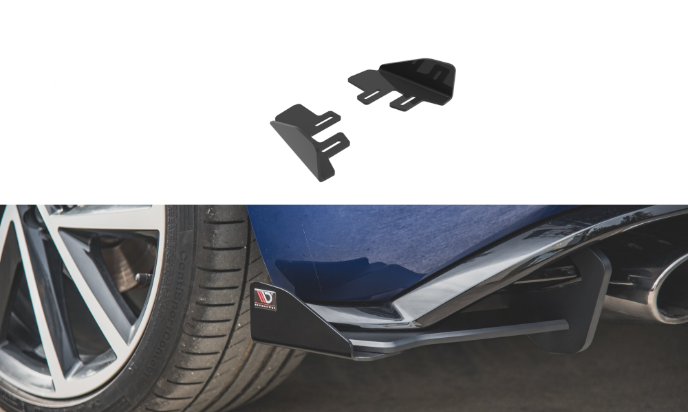 Hintere Seiten Flaps für Volkswagen Golf 7 R Facelift schwarz Hochglanz