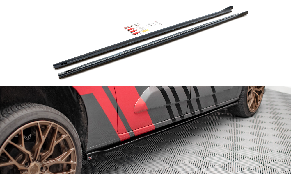 Seitenschweller Ansatz für Peugeot Partner Maxi Mk3 schwarz matt