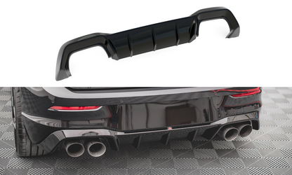 Diffusor Heck Ansatz V.1 für Volkswagen Golf R Mk8 schwarz Hochglanz