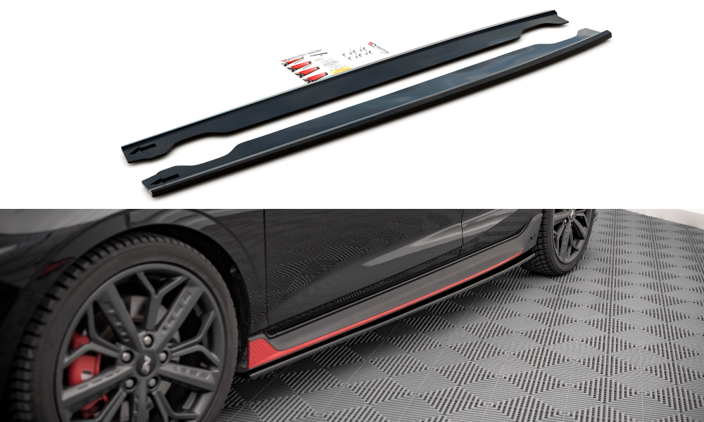 Seitenschweller Ansatz für Hyundai I20 N Mk3 schwarz Hochglanz