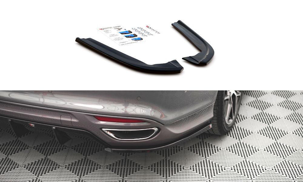 Heck Ansatz Flaps Diffusor V.2 für Ford Mondeo ST-Line Mk5 Facelift Carbon Look