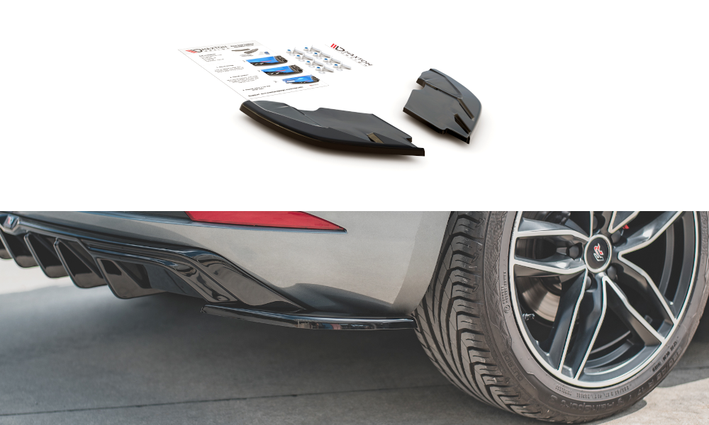 Heck Ansatz Flaps Diffusor für SEAT Leon Mk3 FR Facelift schwarz matt