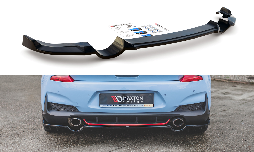 Mittlerer Diffusor Heck Ansatz für Hyundai I30 N Mk3 Hatchback Carbon Look
