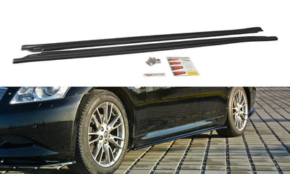 Seitenschweller Ansatz für Infiniti G37 Limousine schwarz matt