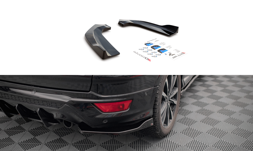 Heck Ansatz Flaps Diffusor für Ford Escape ST-Line Mk3 Carbon Look