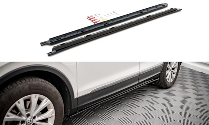 Seitenschweller Ansatz für Volkswagen Tiguan Mk2 schwarz matt