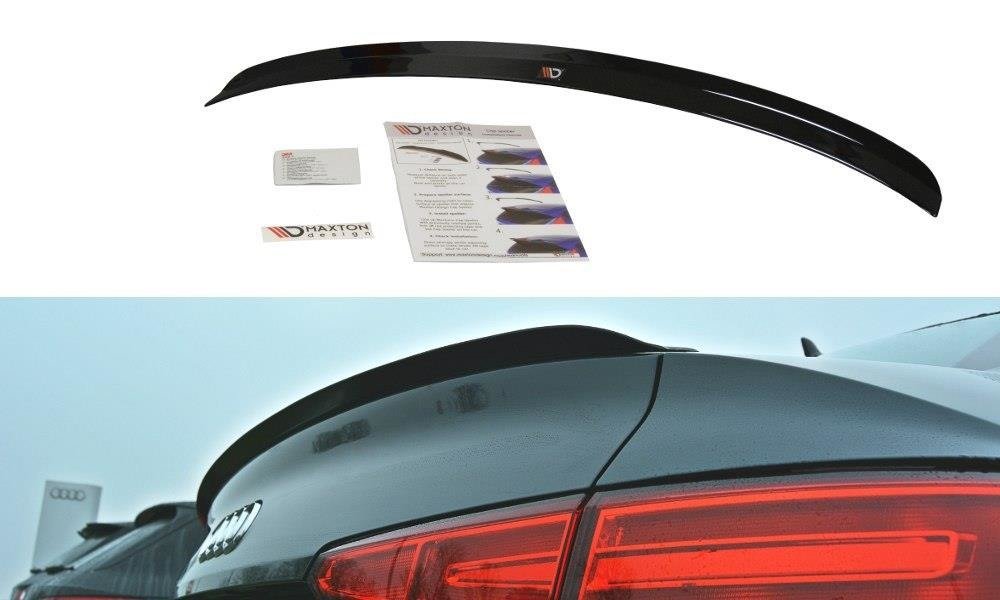 Spoiler CAP für Audi A4 S-Line B9 Limousine schwarz Hochglanz