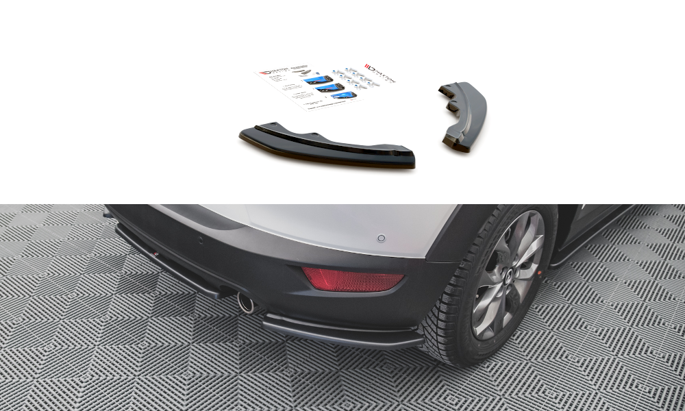 Heck Ansatz Flaps Diffusor für Mazda CX-3 Carbon Look