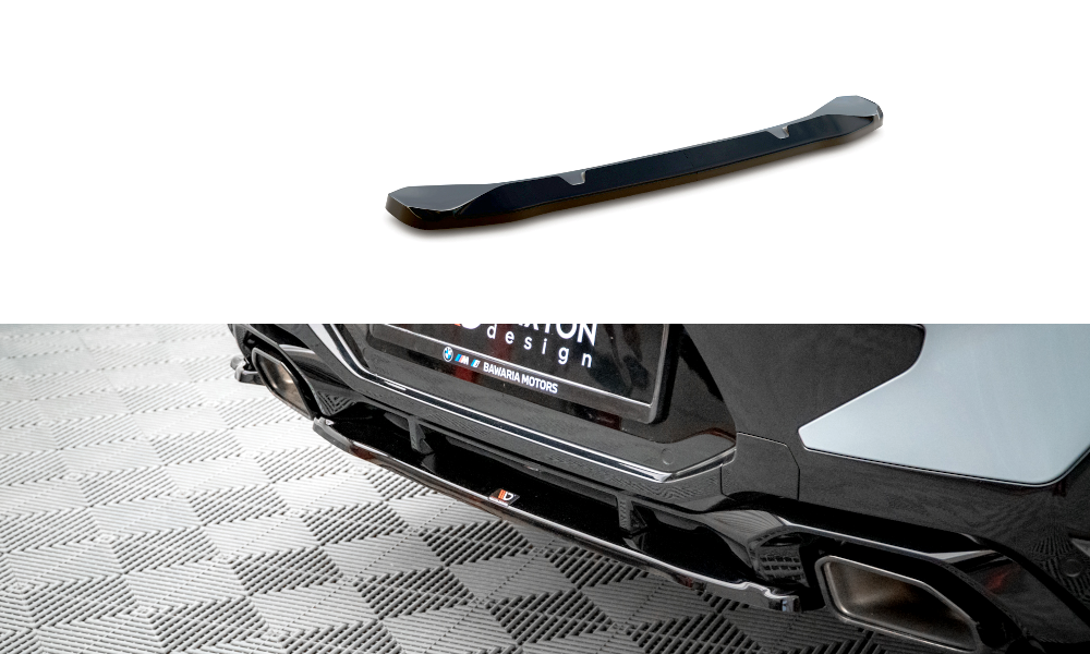 Mittlerer Diffusor Heck Ansatz für BMW X4 M-Paket G02 Facelift schwarz Hochglanz