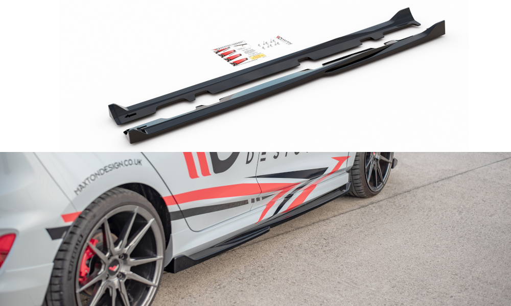 Seitenschweller Ansatz für V.4 Ford Fiesta Mk8 ST / ST-Line schwarz Hochglanz