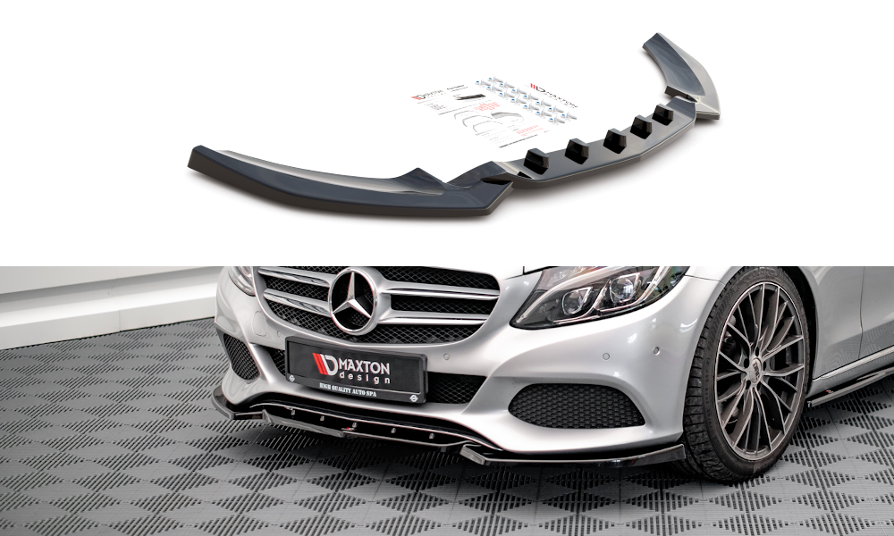 Front Ansatz für Mercedes-Benz C W205 schwarz Hochglanz