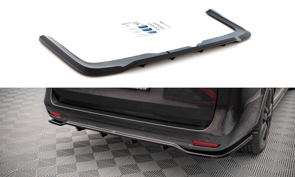 Mittlerer Diffusor Heck Ansatz DTM Look für Mercedes-Benz V-Klasse AMG-Line W447 Facelift Carbon Look