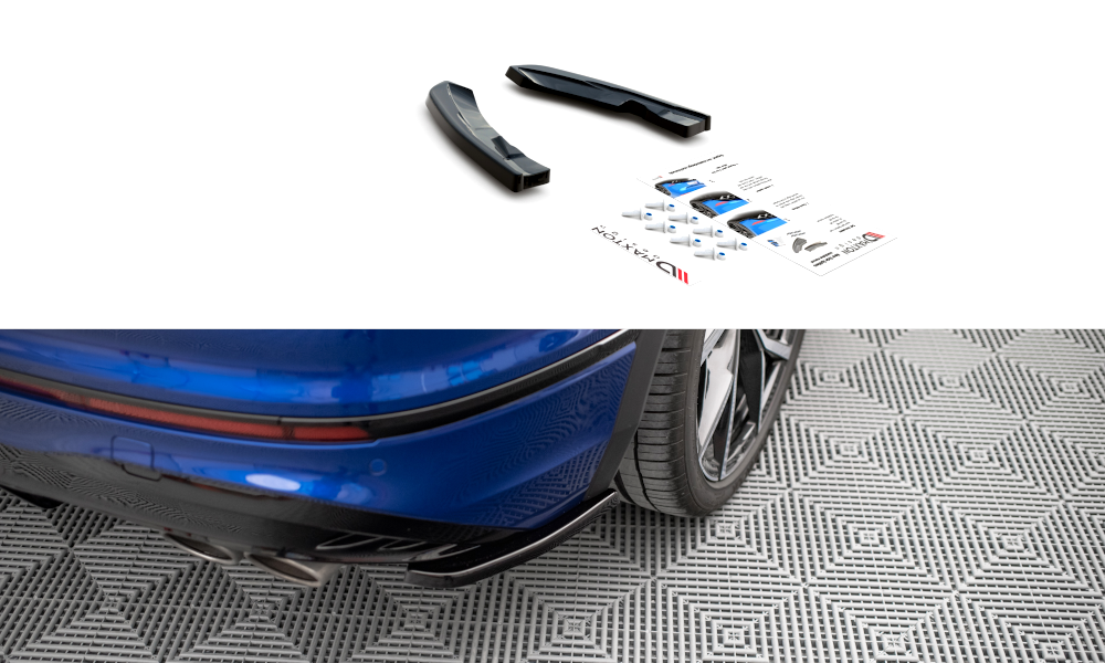 Heck Ansatz Flaps Diffusor für Volkswagen Tiguan R Mk2 Facelift Carbon Look