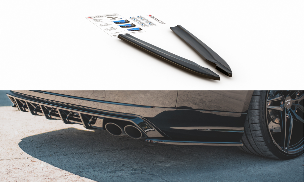 Heck Ansatz Flaps Diffusor V.2 für Audi S8 D4 Facelift schwarz matt