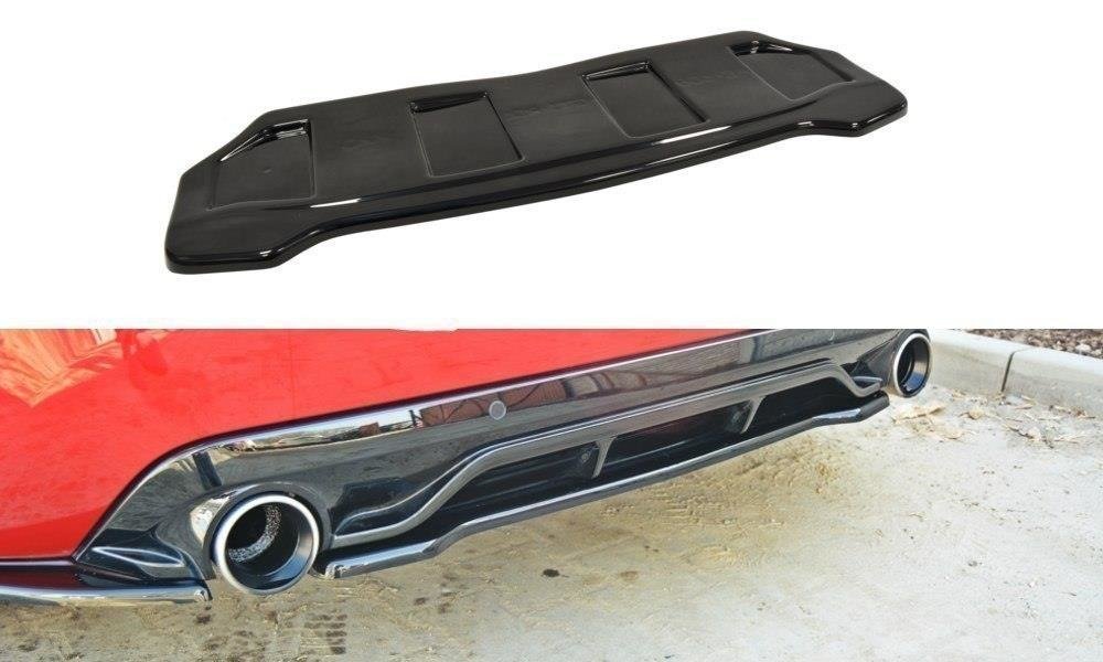 Mittlerer Diffusor Heck Ansatz für PEUGEOT 308 II GTI  schwarz Hochglanz