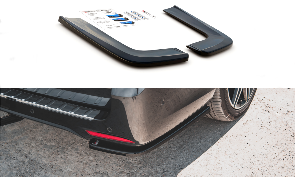 Heck Ansatz Flaps Diffusor V.1 für Mercedes-Benz V-Klasse AMG-Line W447 Facelift schwarz matt