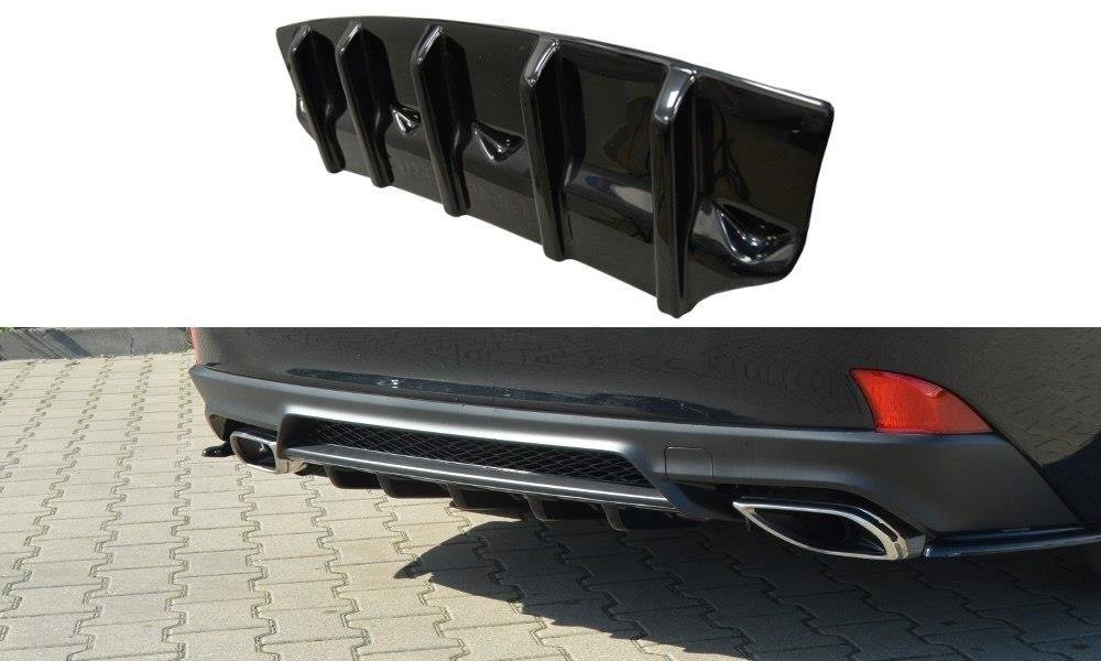 Diffusor Heck Ansatz für Lexus IS Mk3 Facelift T Carbon Look