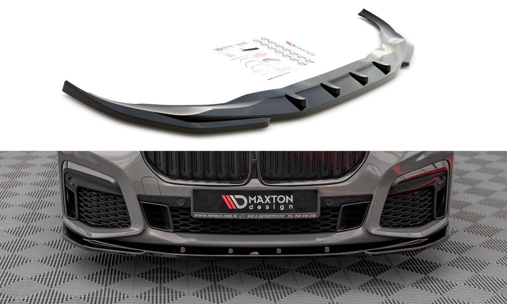 Front Ansatz V.1 für BMW 7 G11 M-Paket Facelift schwarz Hochglanz