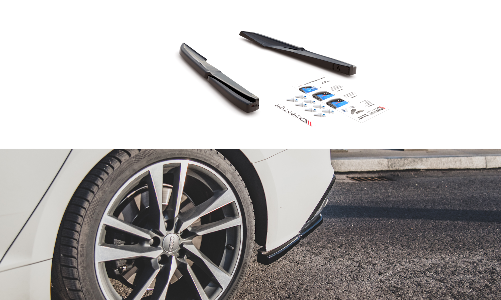 Heck Ansatz Flaps Diffusor für Audi S5 Sportback F5 Facelift schwarz matt